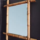 Wooden wall mirror imitation bamboo 43x50cm