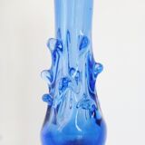 Vase en verre bleu 1960