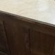 Louis XVI style walnut commode – Marble top – Chevron front