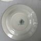 Set of 6 blue and green ironstone deep plates, French earthenware.