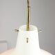 Mid-Century Italian Brass and Opaline Glass Pendant Lamp