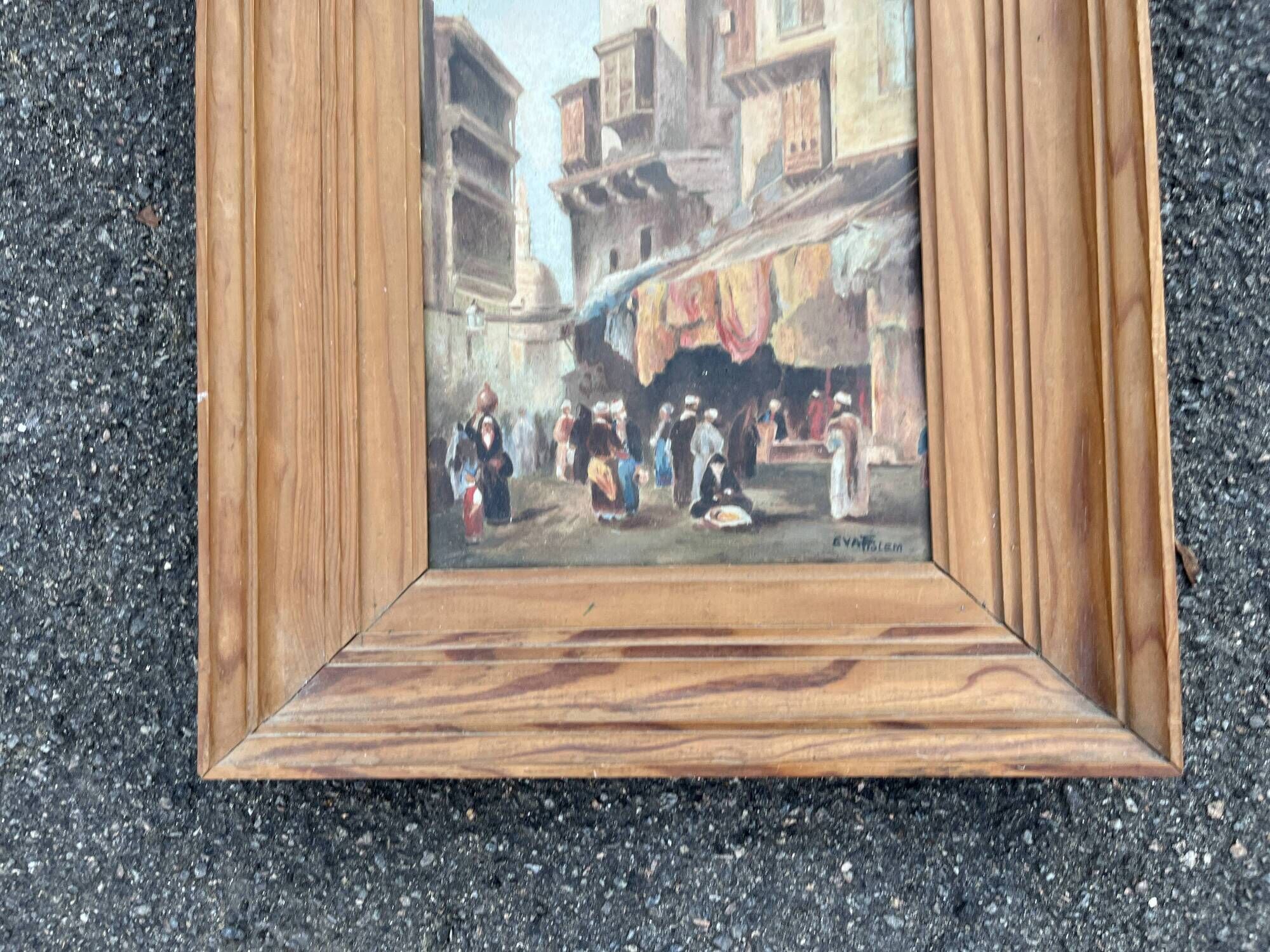 Tableau Orientaliste - Scène de Souk Animée