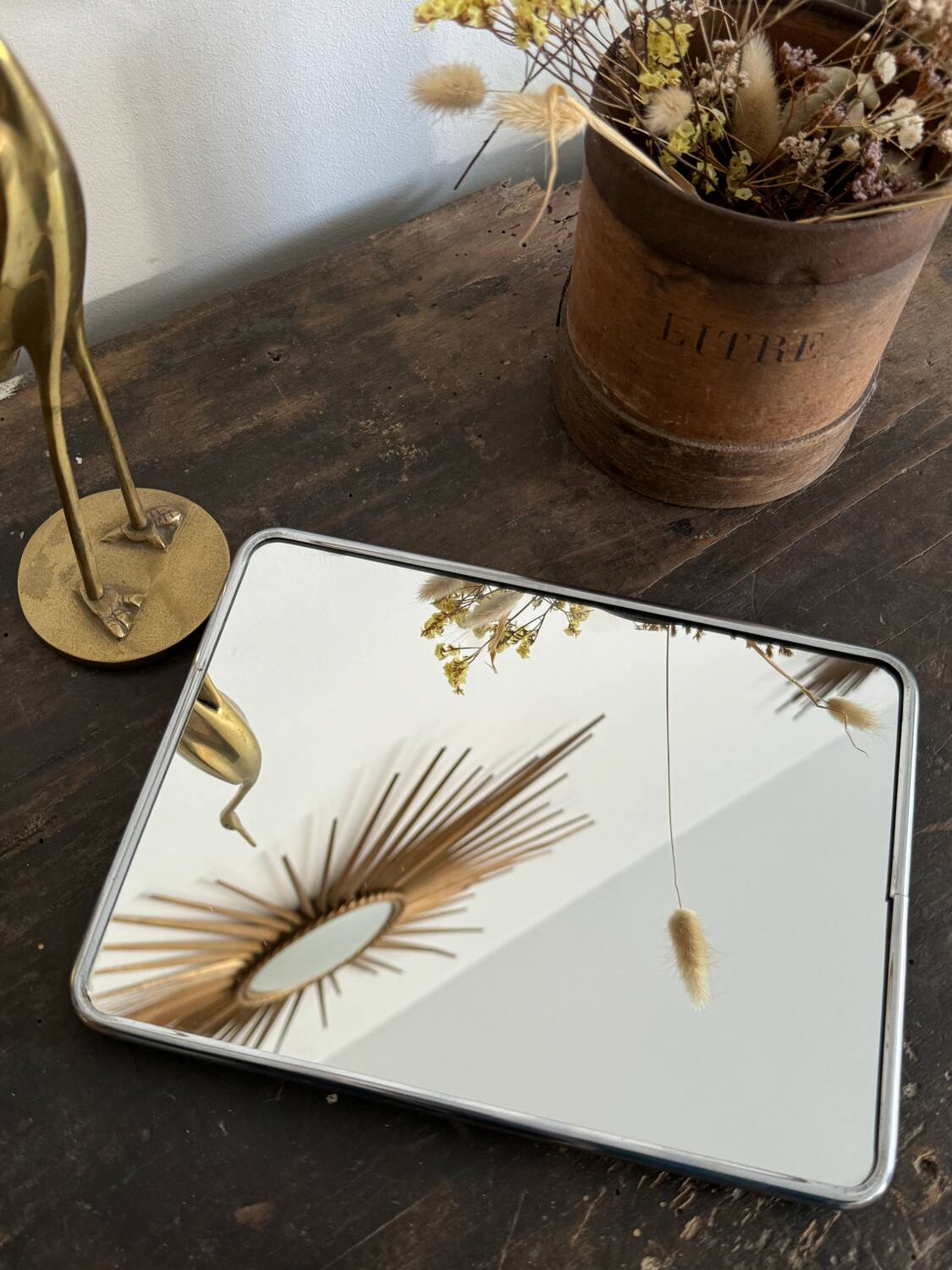 Old vintage barber mirror