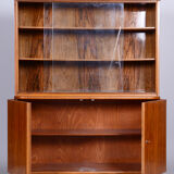 Art deco walnut bookcase, well-preserved original condition, czechia, 1950s