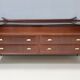 Walnut dresser with a thick glass top, italy