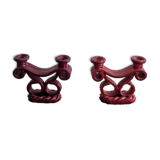 Pair of vintage ceramic candlesticks