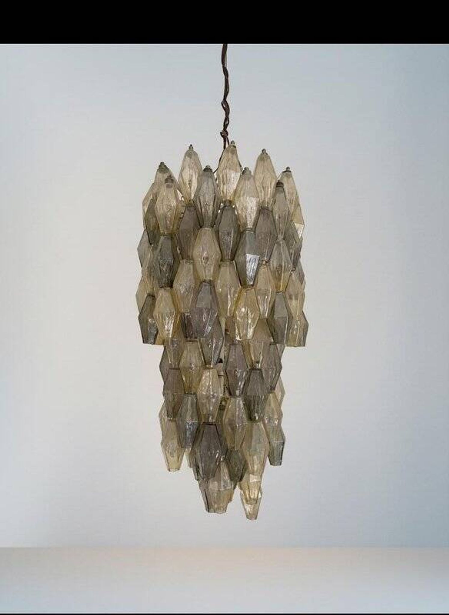 First Edition Murano Glass Poliedri Chandelier attributed to Carlo Scarpa for Venini, 1960s