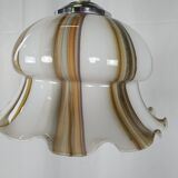 Chandelier in white and multicolored Murano glass