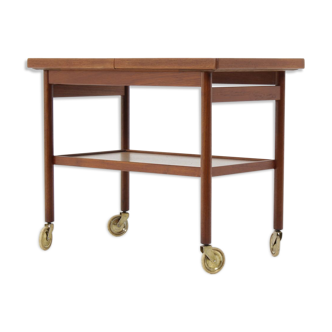 Cart bar with extensible tray teak Denmark, 1960 s