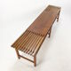 Bench in walnut and teak with brass feet, italy 1950s