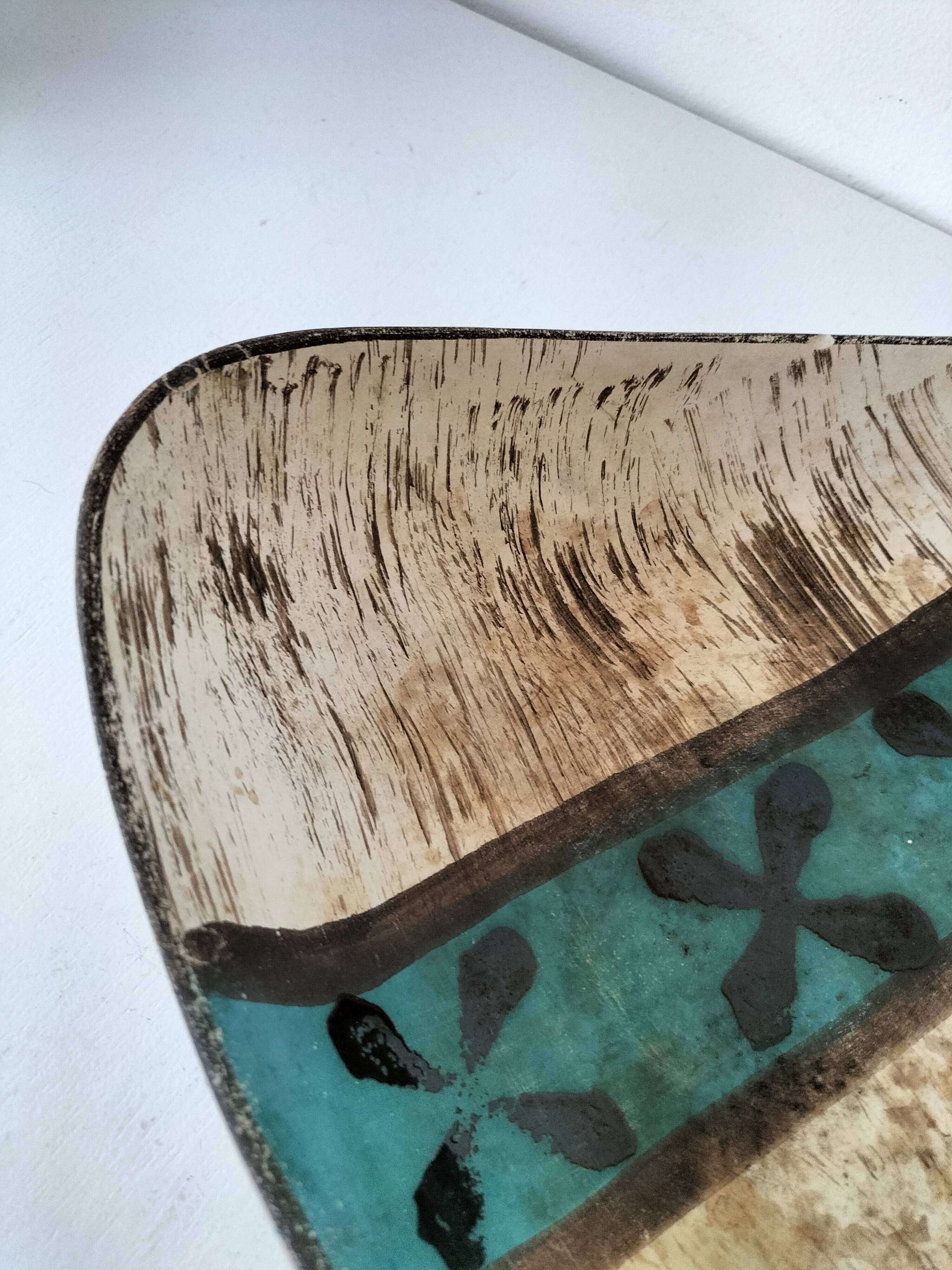 Vintage triangular ceramic bowl
