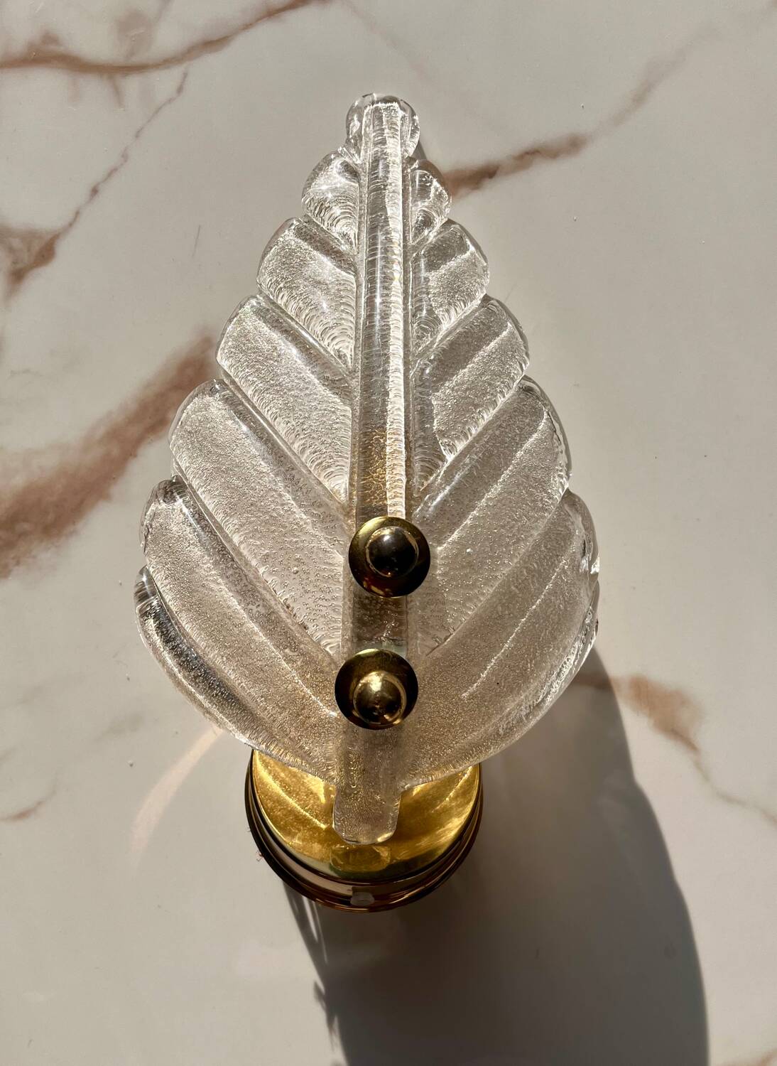 Applique feuille verre Murano