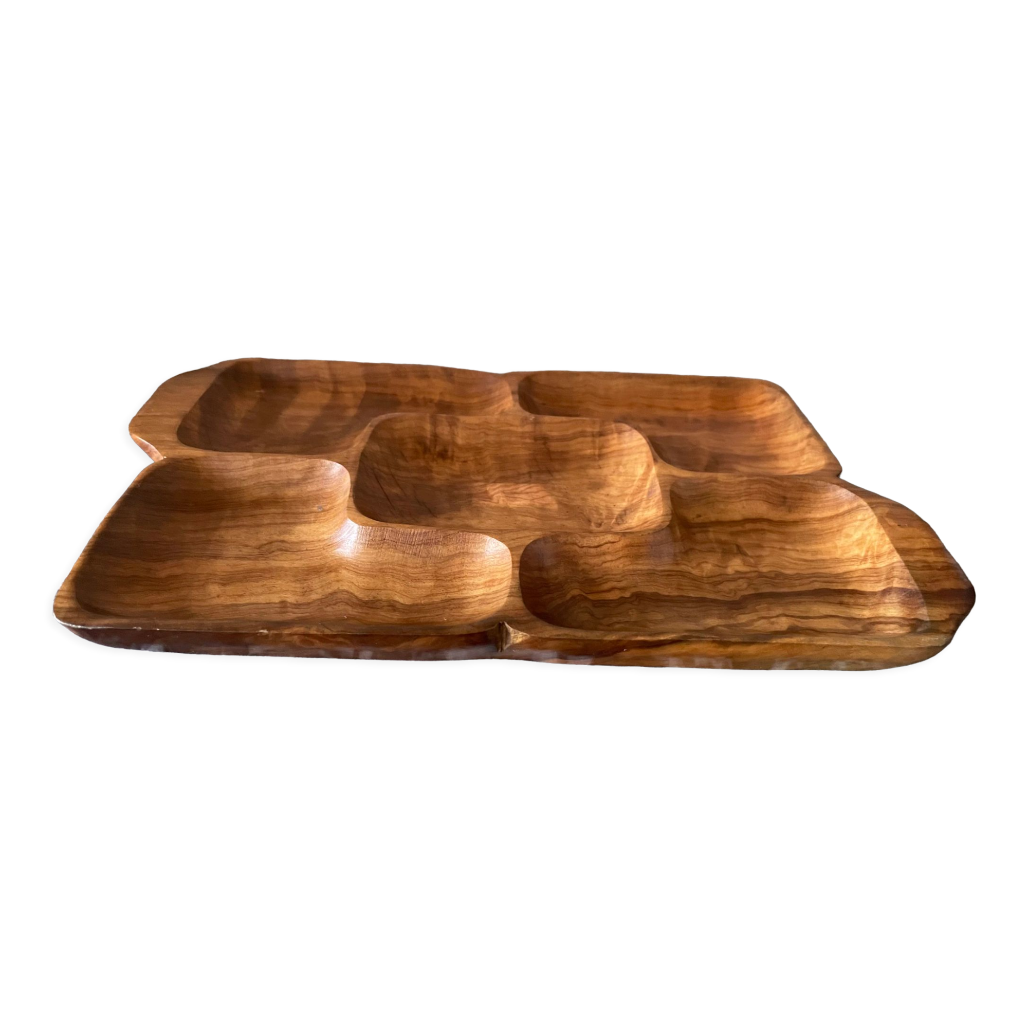 Wooden compartmentalized dish