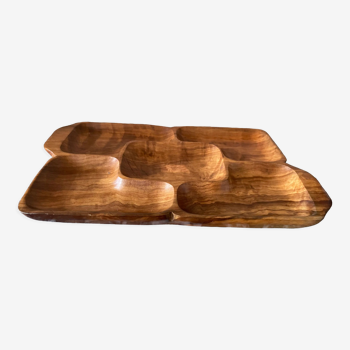 Wooden compartmentalized dish