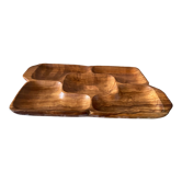 Wooden compartmentalized dish
