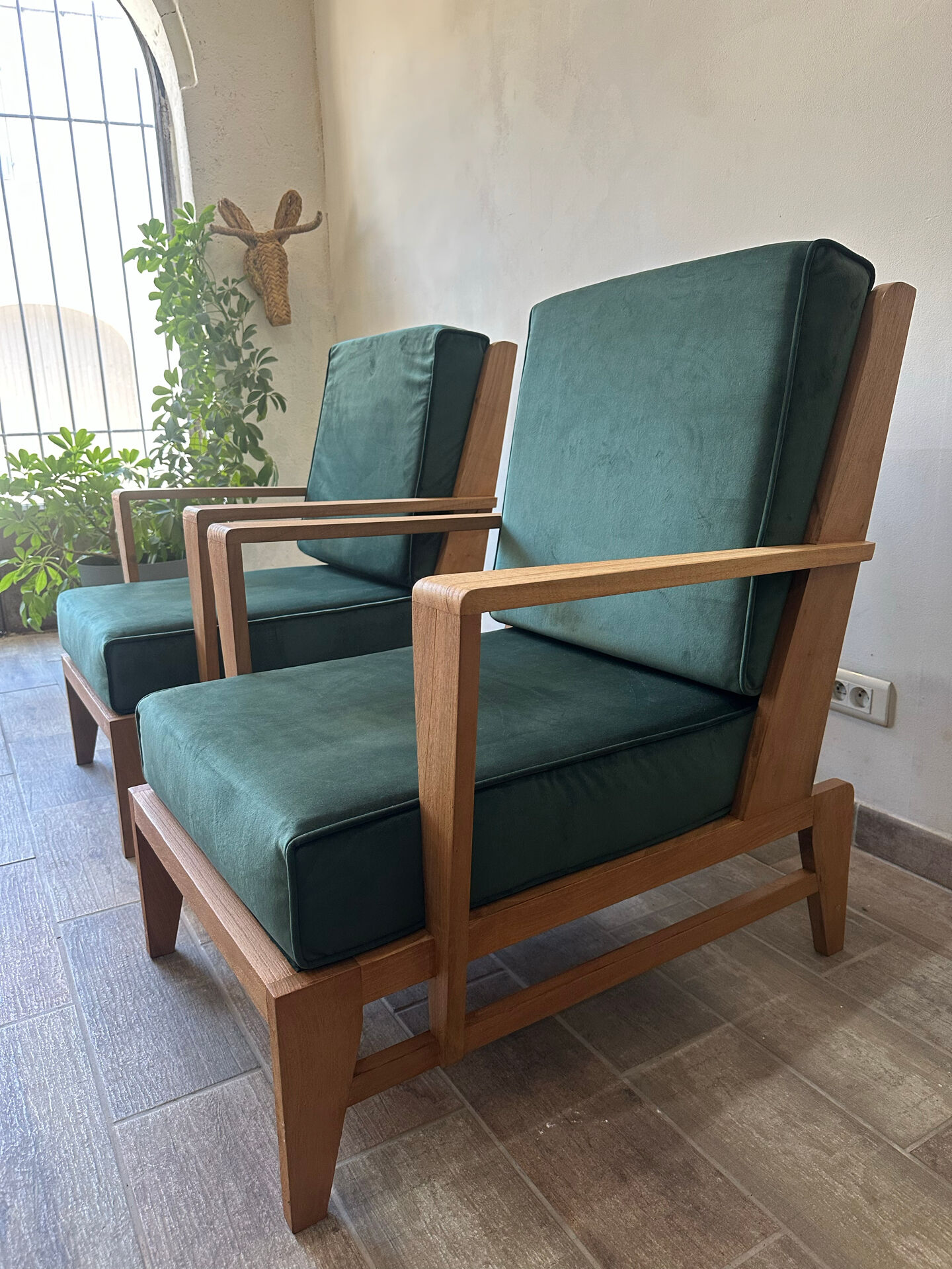 Paire de Fauteuils en chêne 60s