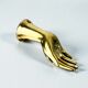 Bronze hand-shaped wall hook, gilded finish, Italy, 1970s