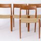 Ensemble de 4 chaises Niels Otto Moller modèle 77, années 1950 – Bois de teck, assise renouvelée