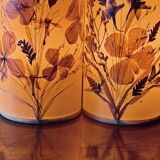 Pair of vintage dried flower lamps