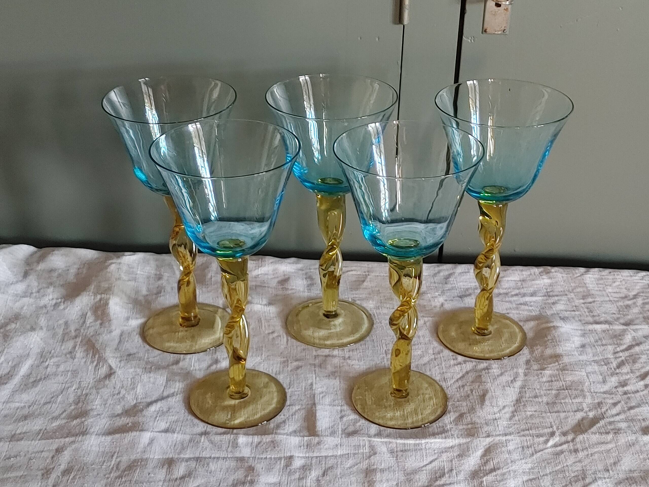 5 Large glasses, purchased in Murano in 1992
