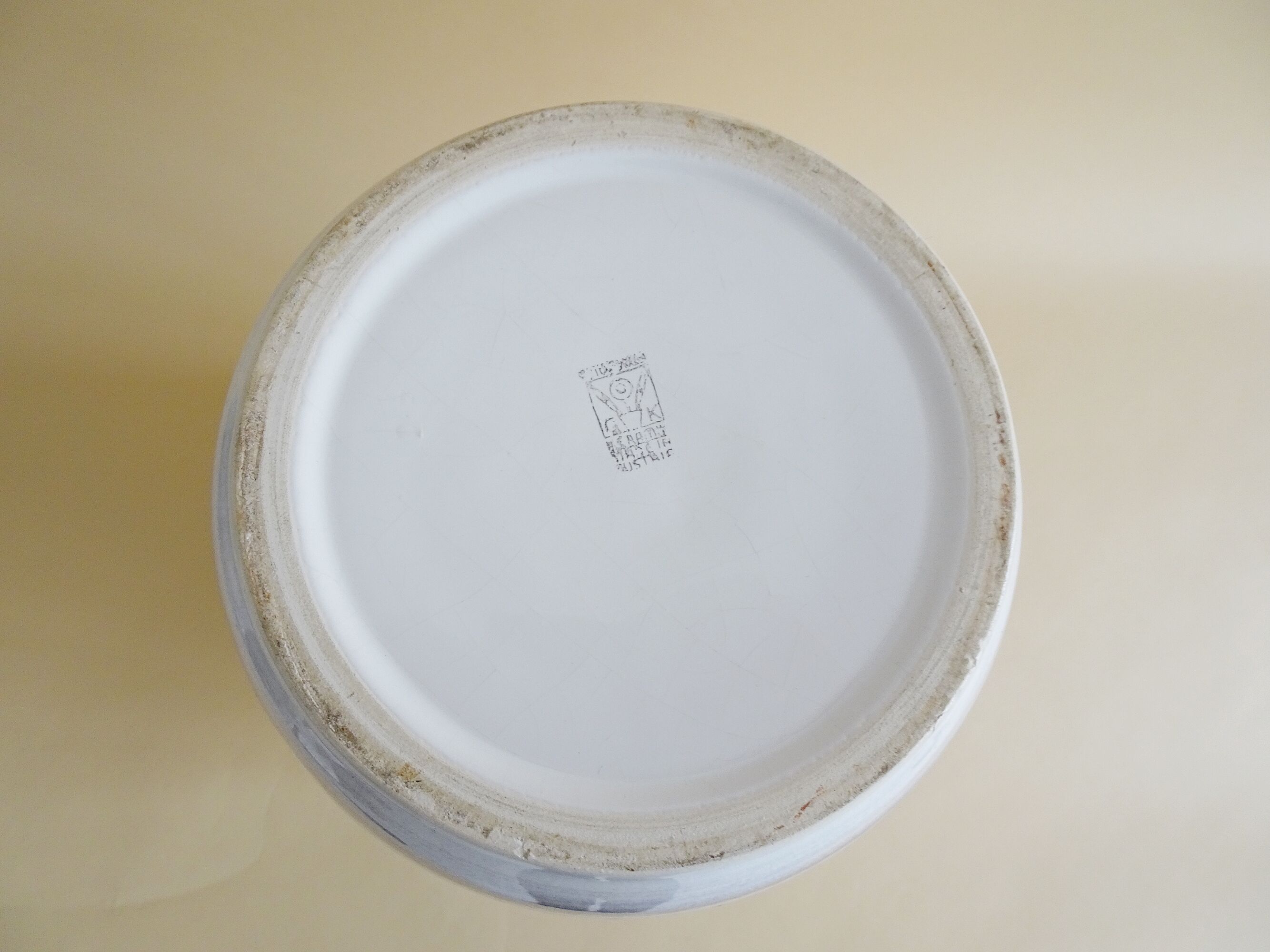 Gmundner Keramik floor vase with floral decor