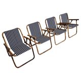 Bamboo and brass folding chairs, Italy, 1960s