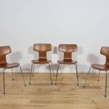 Model 3103 Dining Chairs by Arne Jacobsen for Fritz Hansen, 1970s, Set of 4