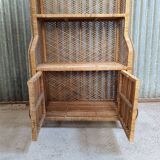 Emmanuelle style vintage rattan wicker bookcase