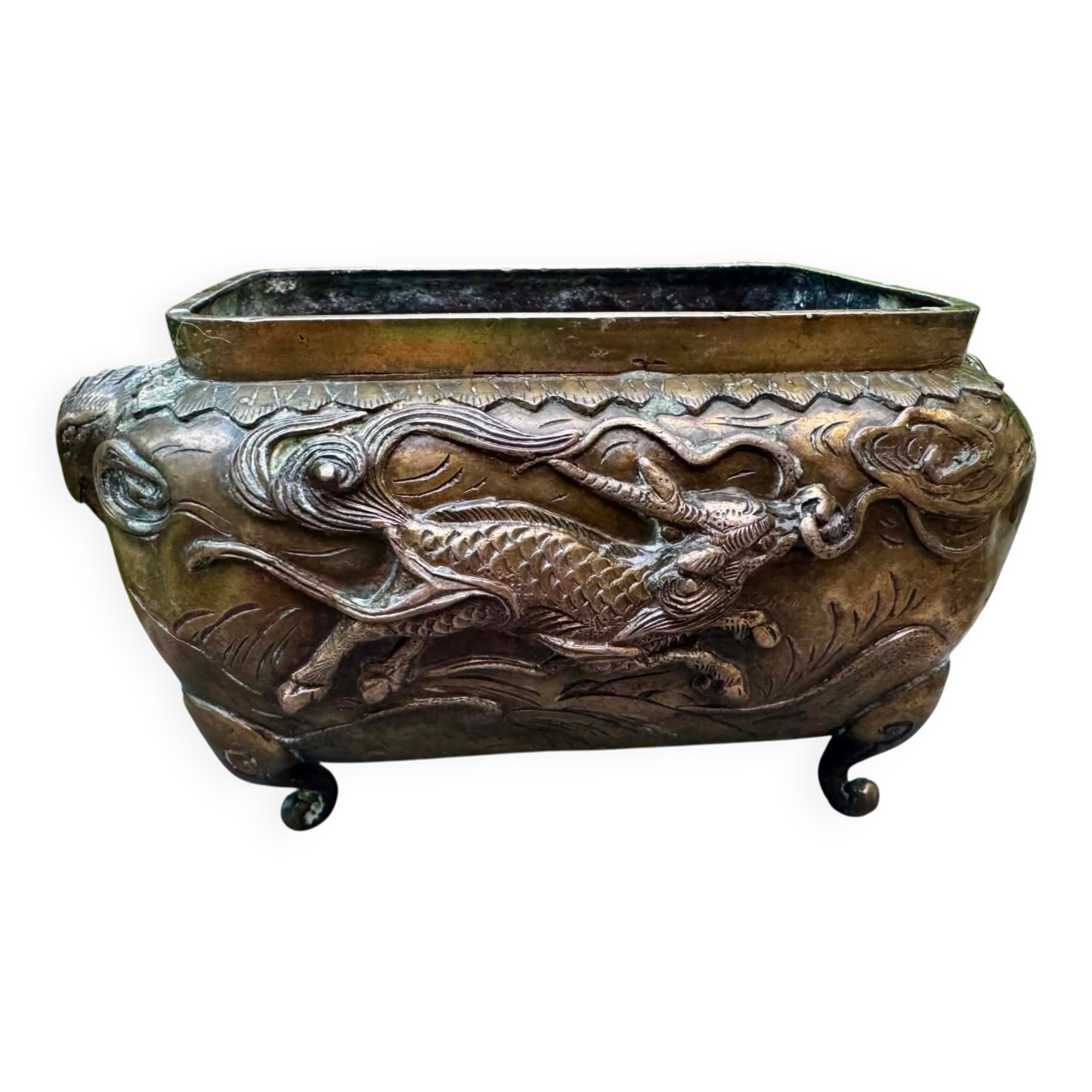 Jardinière, cache-pot en bronze, Asie XIXe siècle