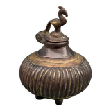 Bronze Inkwell Indian Nineteenth Peacock Bird Decor