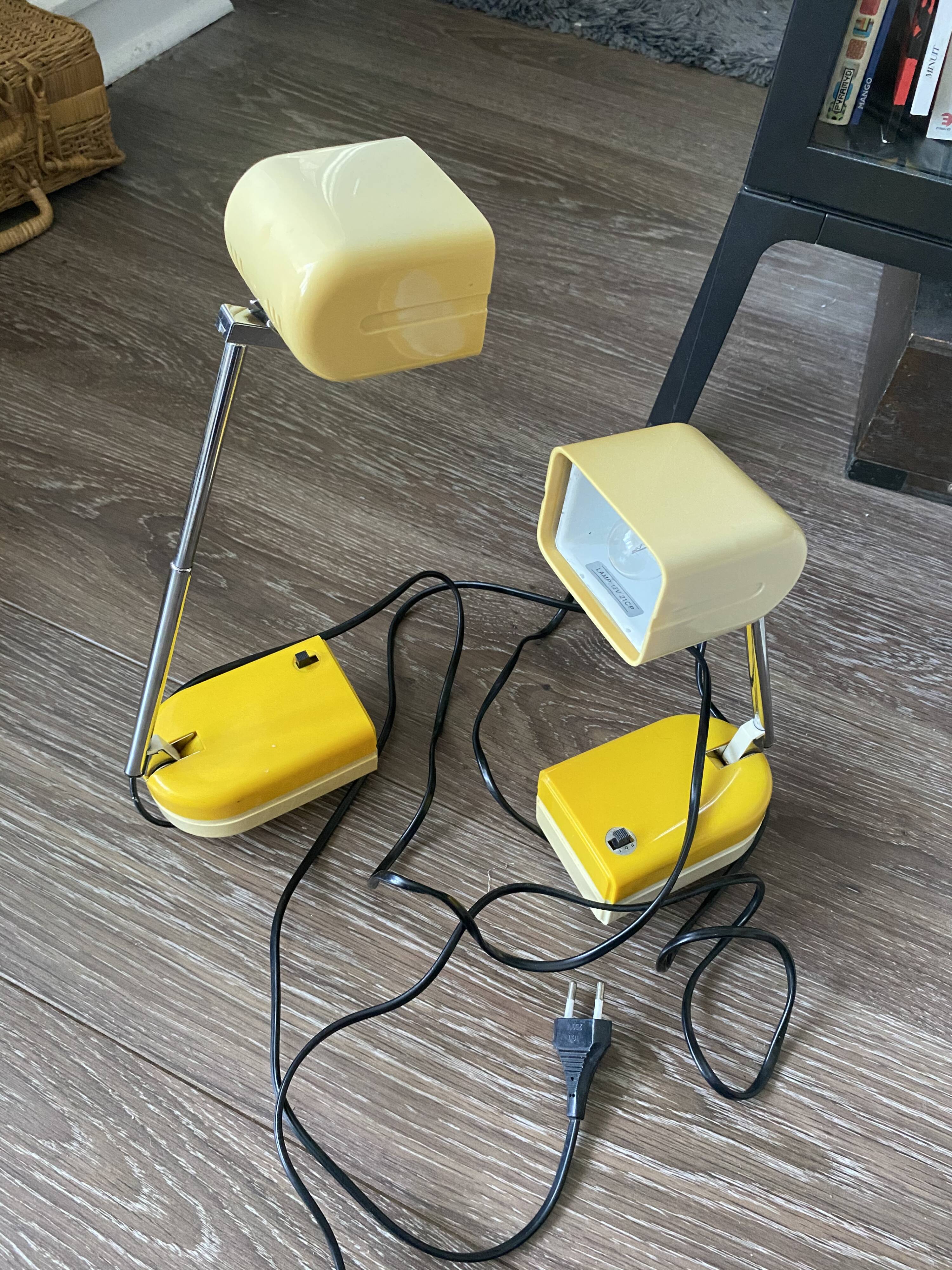 Pair of vintage telescopic lamp Fagerhults