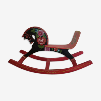 Hand painted wooden rocking horse