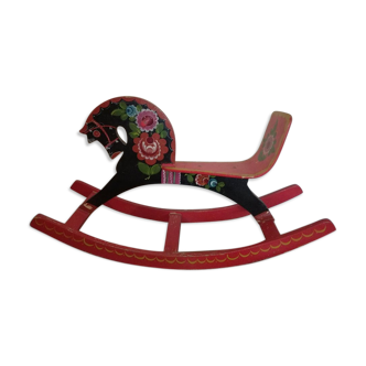 Hand painted wooden rocking horse