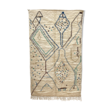 Moroccan Berber carpet Azilal with blue and green motifs 2,45x1,48m