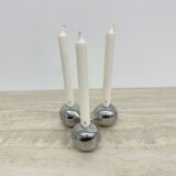 Mid-century design atomic aluminium candle stick ball shaped , 1970s