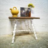 Side table with turned wood base