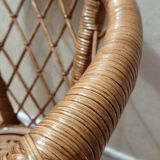 Vintage gold rattan armchair