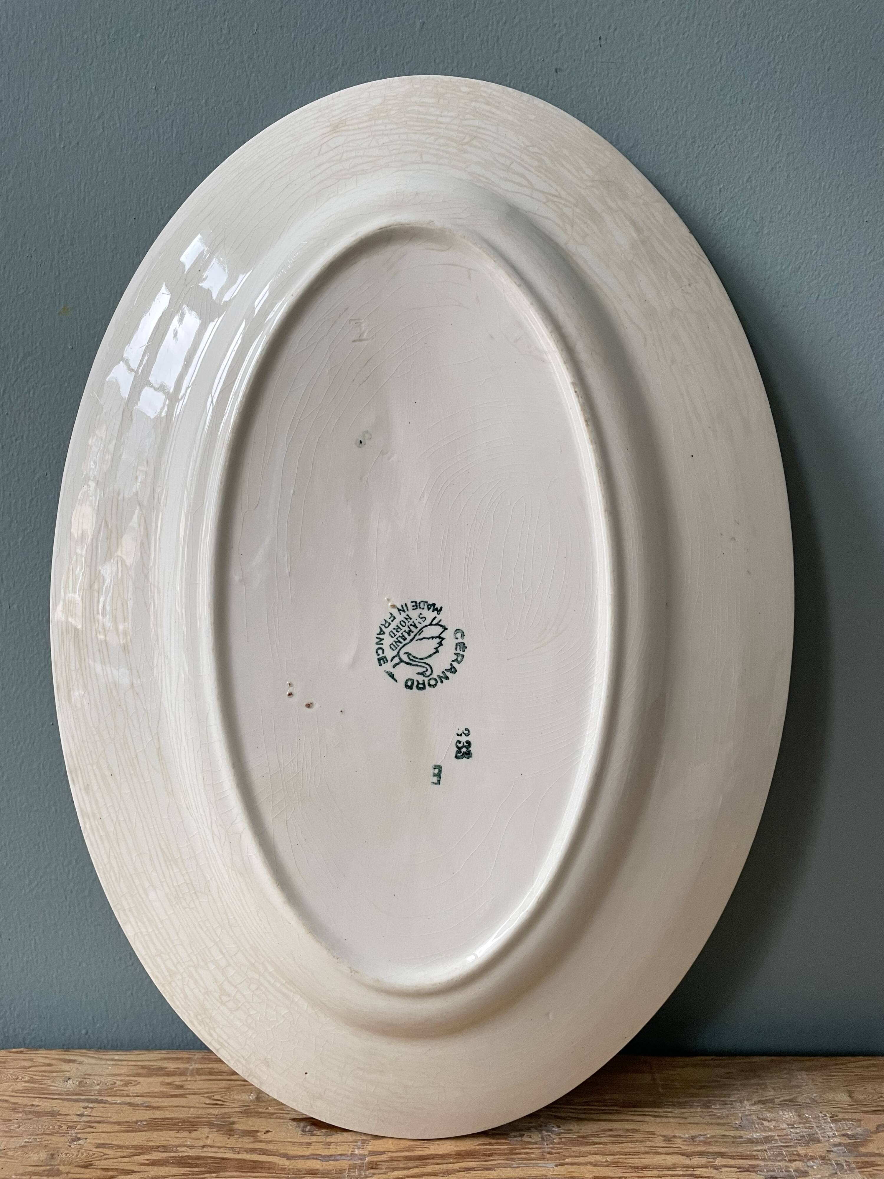 Oval dish in earthenware from St Amand Céranord France