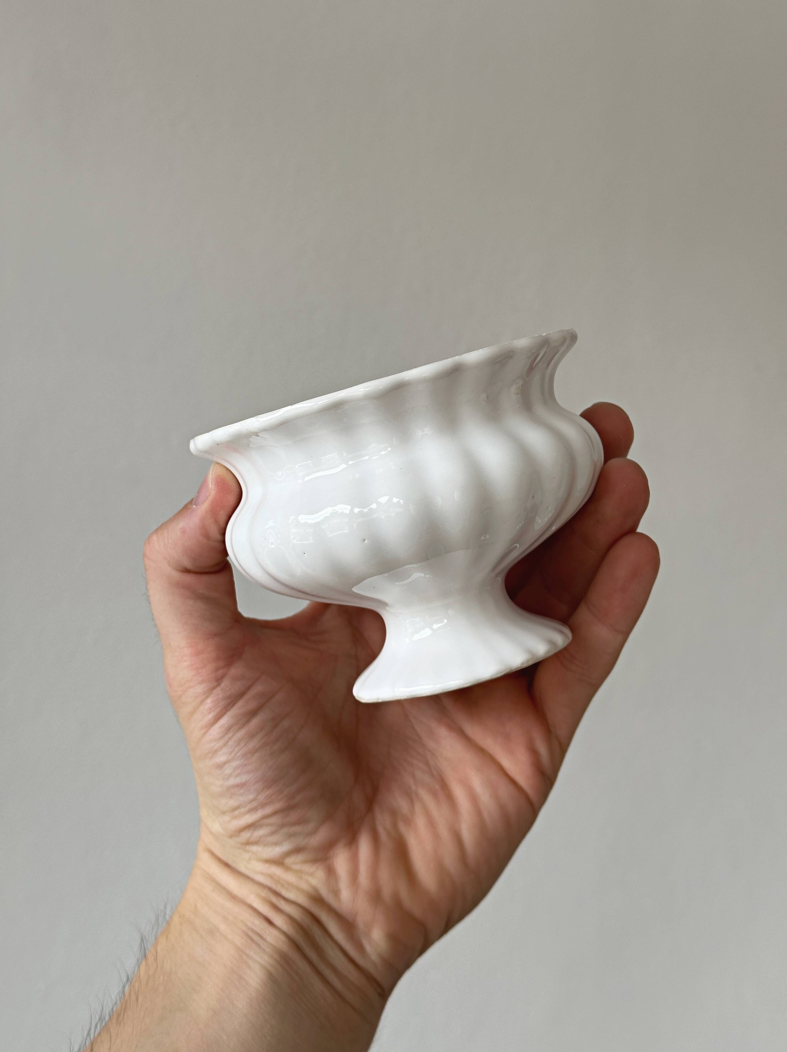 Lot trois cache-pots céramique blanche