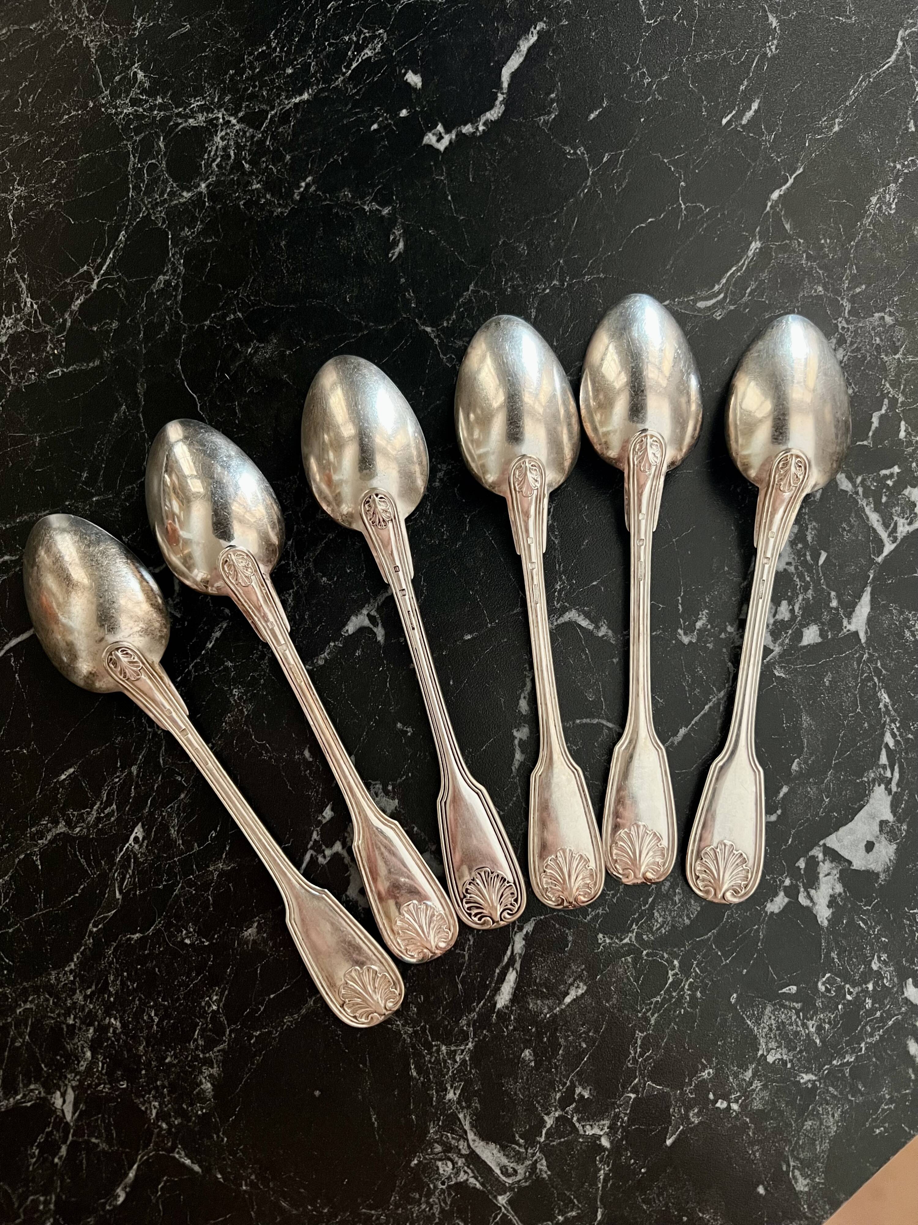 Set of 6 Christofle silver plated soup spoons - Vendôme Coquillage