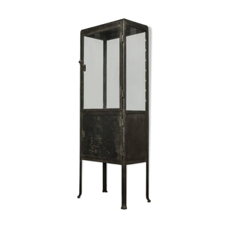 Vintage industrial dentist cabinet - metal glass cabinet