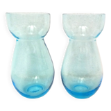 Vase à jacinthe bleu x 2