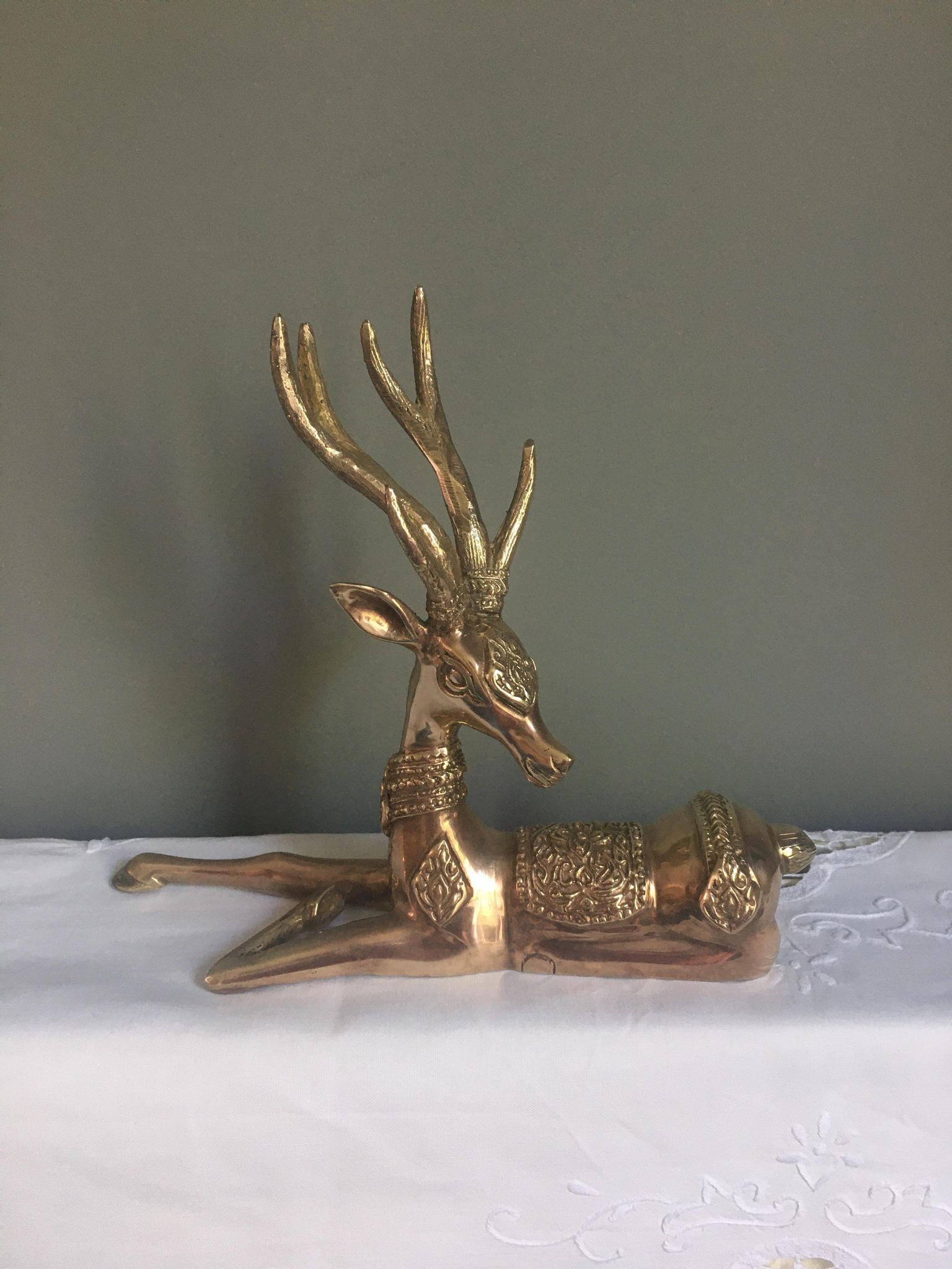 Vintage brass royal deer