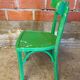 Chaise Bistrot Ancienne Style BAUMANN Bois Tourné Vert Vintage