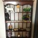 Carved wooden wall shelf for collection or other.