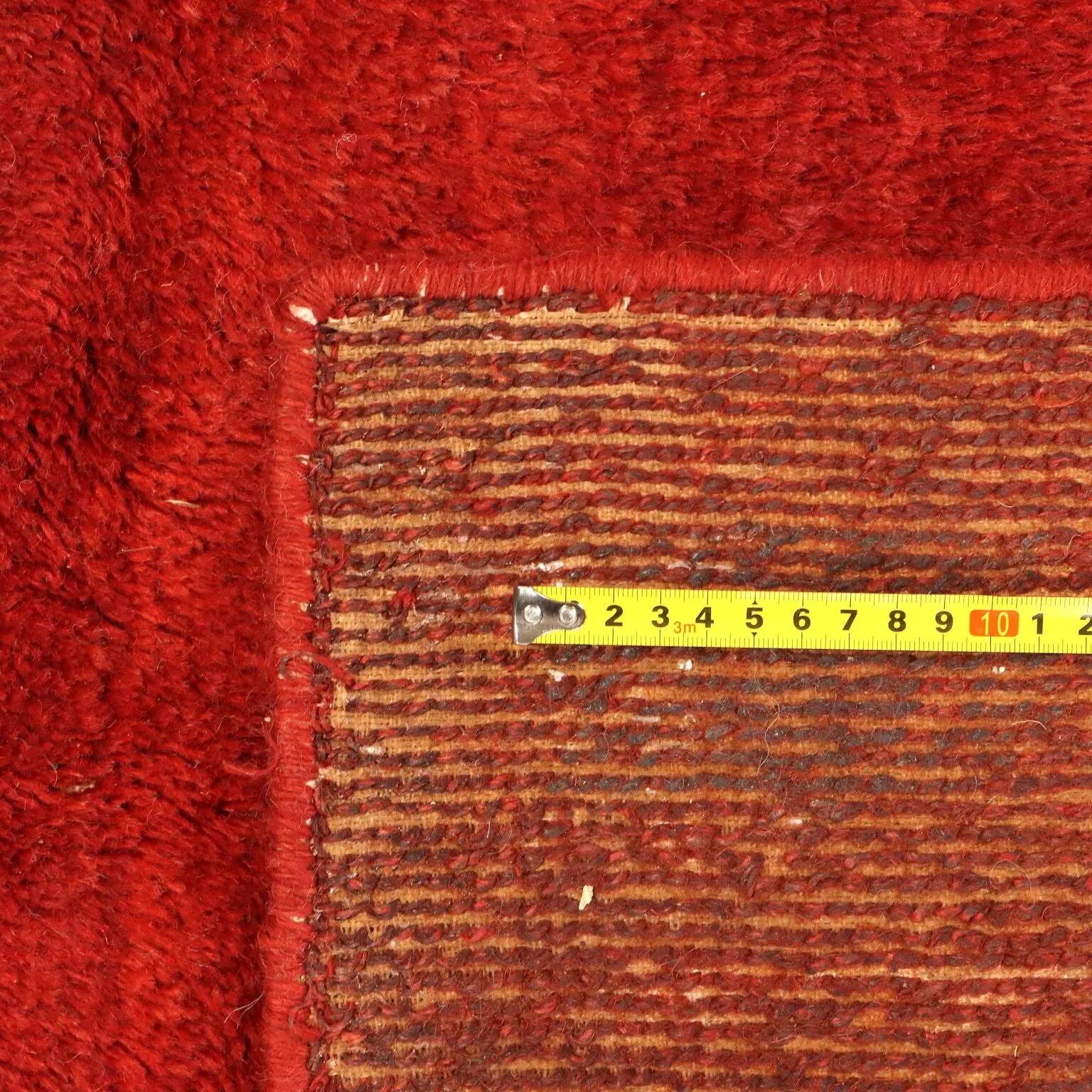 Ancient Asian wool rug, thick knotting, handmade 118 x 98 in.