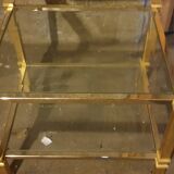 Brass and glass coffee table