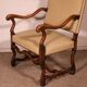 Louis XIV Style Armchairs in Sheep Bone in Walnut - 19th Century