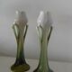 Art Deco ceramic fireplace trim, tulip-shaped vase