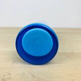 Scandinavian scroll vase blue glass